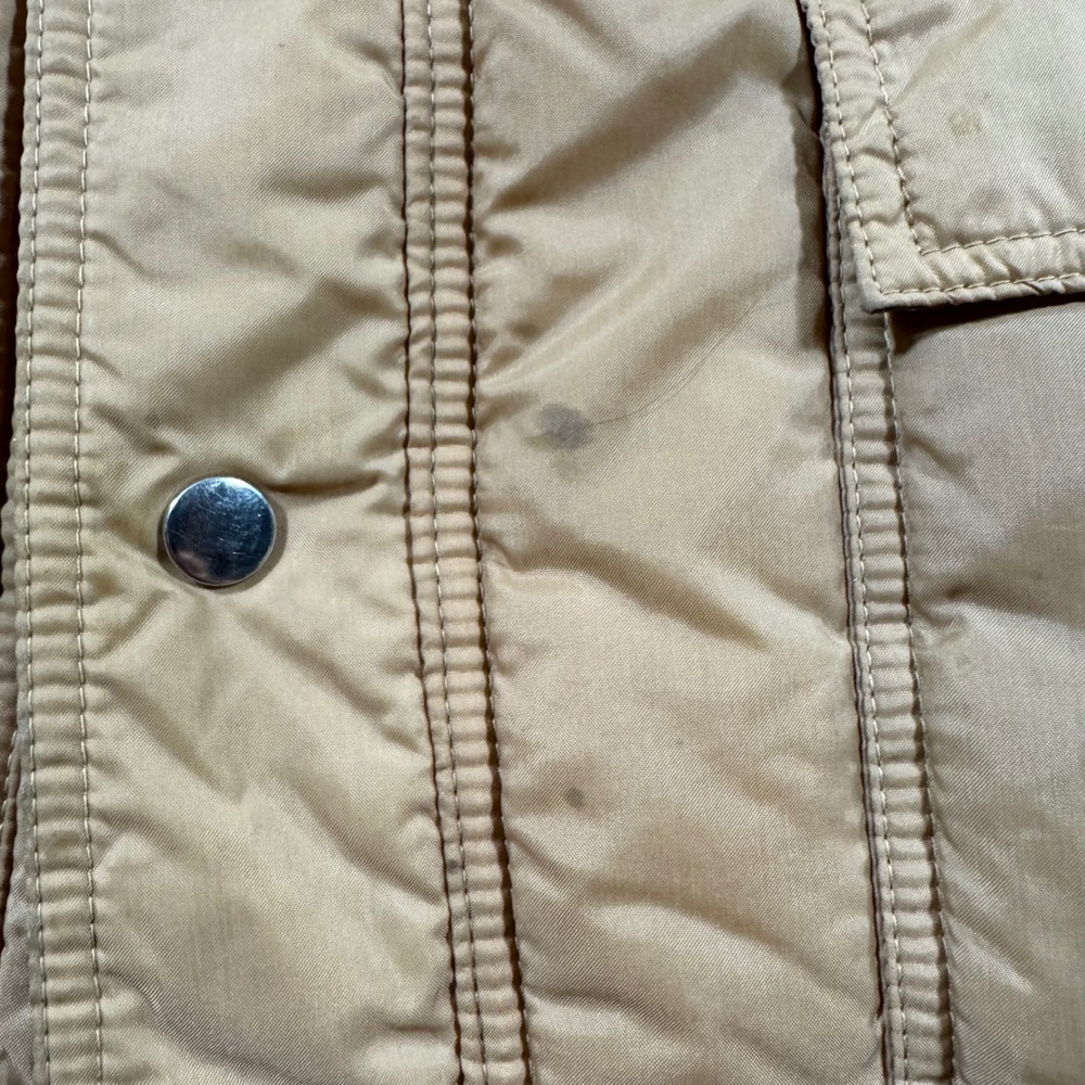 Vintage Wrangler Mens Puffer Vest Tan Brown Western Quilted Snap Front Large - Picture 5 of 9